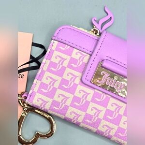 Juicy Couture Women's Juicy tab Wallet with Keychain Violet color, Zipped
